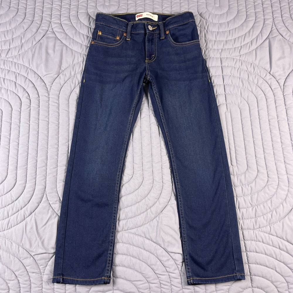 Levi's 511 Slim Fit Boys Jeans Kids 10 Blue Dark Wash Denim 25x26